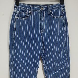 AMERICAN Eagle 29x29 striped high rise size 4 mom jeans